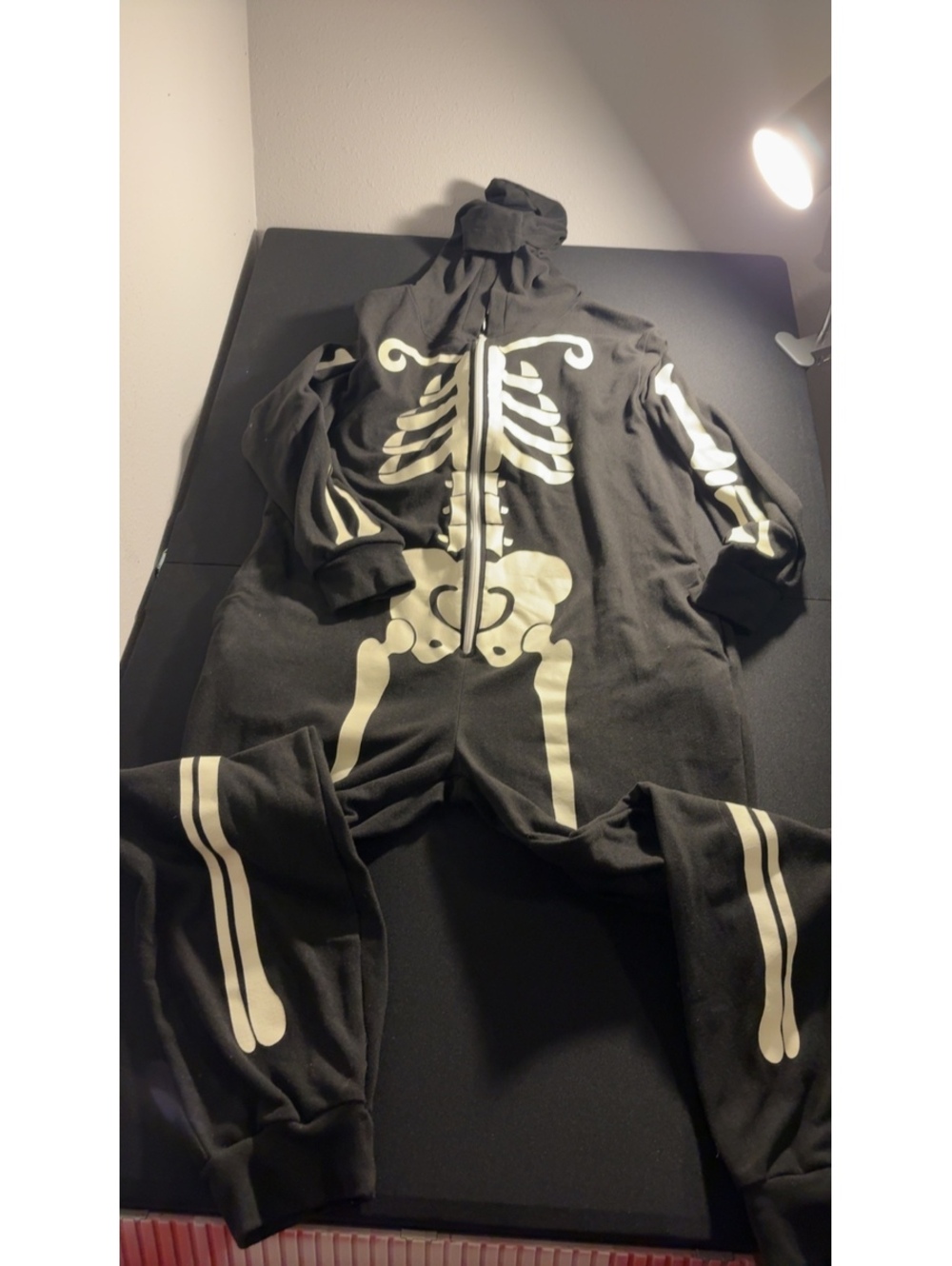 Skeleton onesie, adult unisex, XL Halloween sleepwear